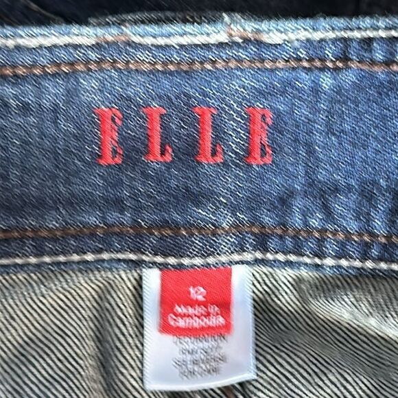 Elle Women's Dark Blue Denim Jean Skirt Size 12 Classic Casual - Picture 3 of 4
